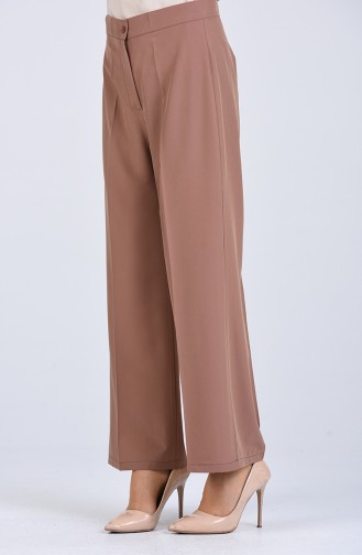 Buttoned wide Leg Pants 1124-01 Milk Coffee 1124-01