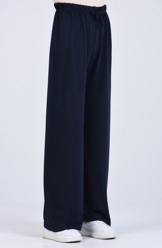 Elastic wide-leg Trousers 8065-01 Navy Blue 8065-01