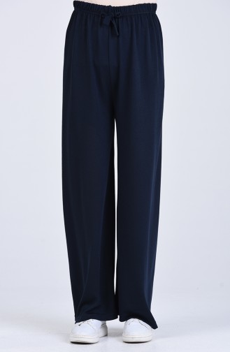 Elastic wide-leg Trousers 8065-01 Navy Blue 8065-01