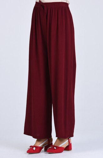 Elastic wide-leg Pants 1988-02 Burgundy 1988-02