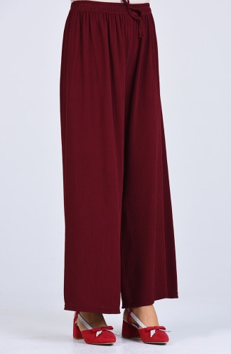 Elastic wide-leg Pants 1988-02 Burgundy 1988-02