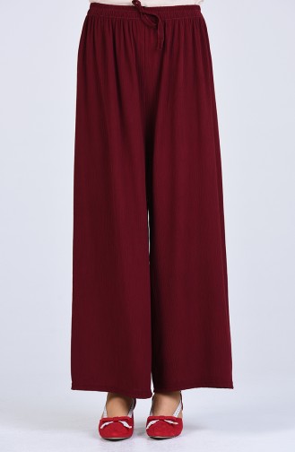 Elastic wide-leg Pants 1988-02 Burgundy 1988-02