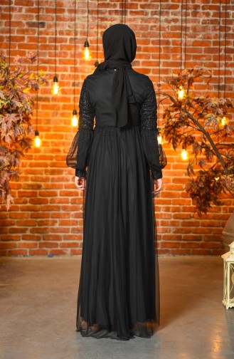 Black Hijab Evening Dress 5239-05