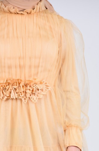 Gold Hijab-Abendkleider 4084-01