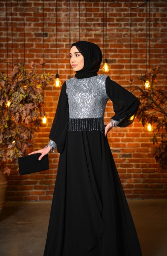 Habillé Hijab Noir 4717-02