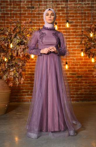 Lace Tulle Evening Dress 4807-03 Lilac 4807-03