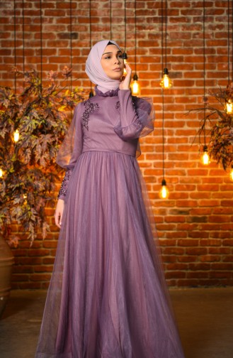 Lila Hijab-Abendkleider 4807-03