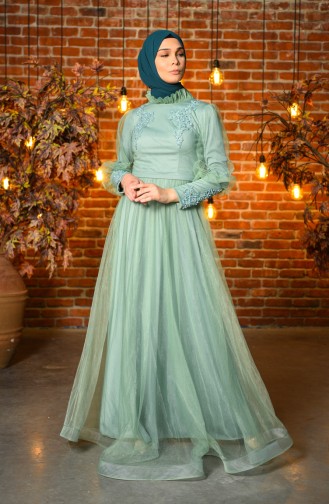 Lace Tulle Evening Dress 4807-04 Sea Green 4807-04