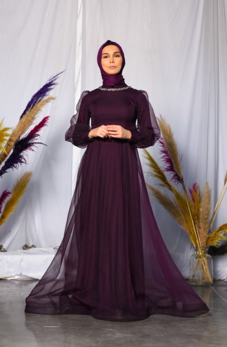 Lila Hijab-Abendkleider 4809-01