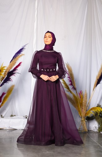 Lila Hijab-Abendkleider 4809-01