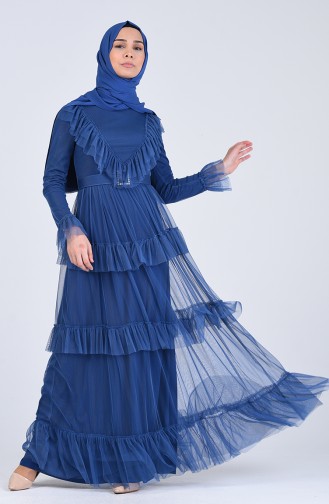 Indigo Hijab-Abendkleider 12024-01
