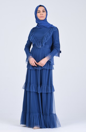 Indigo Hijab-Abendkleider 12024-01