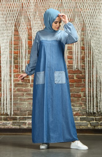 Robe Hijab Bleu Jean 4001-02