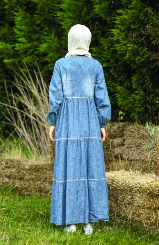 Robe Hijab Bleu Jean 5083-01