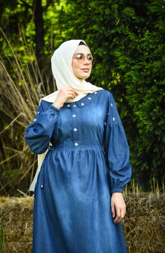 Robe Hijab Bleu Marine 8035A-01