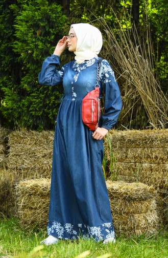 Robe Hijab Bleu Marine 8035B-01