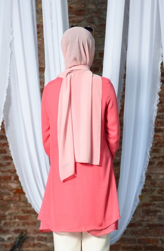 Dik Yaka Gipeli Tunik 8167-06 Gül Kurusu