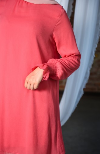 Dik Yaka Gipeli Tunik 8167-06 Gül Kurusu