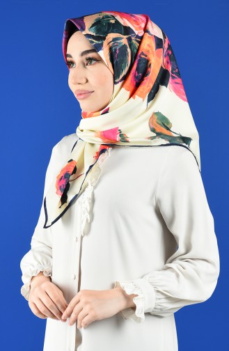 Aker S Twill Eşarp 7274-797-922 Lacivert Krem