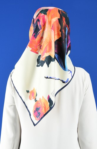 Aker S Twill Eşarp 7274-797-922 Lacivert Krem