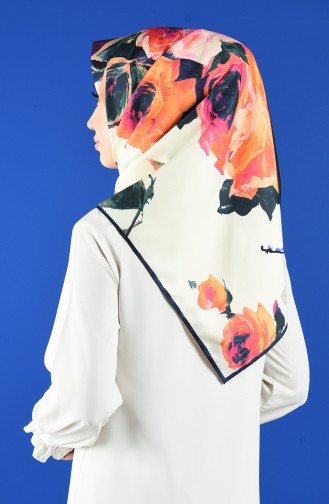 Aker S Twill Eşarp 7274-797-922 Lacivert Krem