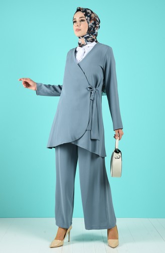 Side-tie Tunic Trousers Double Suit 21021-03 Sea Green 21021-03