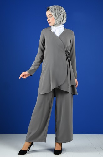 Side-tie Tunic Trousers Double Suit 21021-05 Gray 21021-05