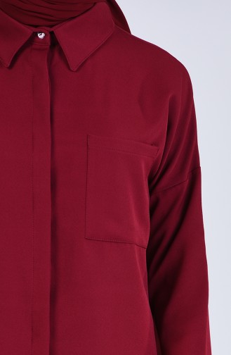 Claret red Overhemdblouse 6006-02