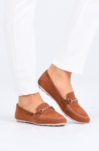 Tan Women`s Flats 0403-02