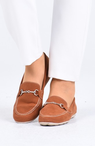 Tan Women`s Flats 0403-02