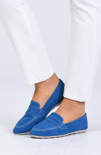 Blue Woman Flat Shoe 0404-03