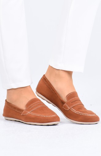 Tobacco Brown Woman Flat Shoe 0404-06