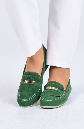 Henna Green Women`s Flats 0401-01