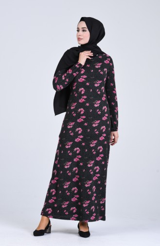Schwarz Hijab Kleider 8872-01