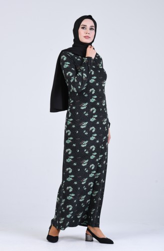 Grün Hijab Kleider 8872-02