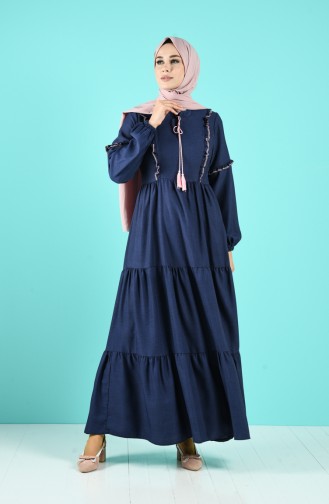 Dunkelblau Hijab Kleider 7095-01