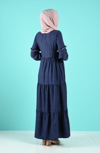 Dunkelblau Hijab Kleider 7095-01