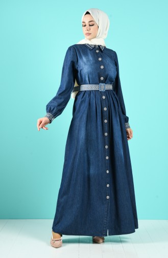 Robe Hijab Bleu Marine 8029-01