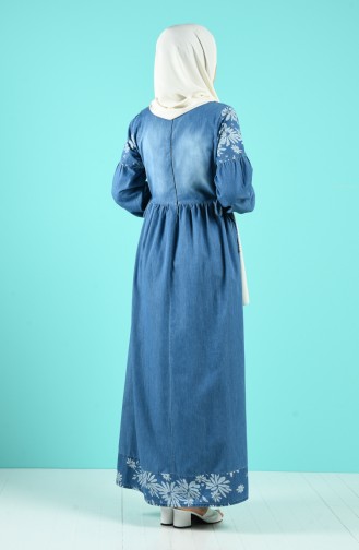 Robe Hijab Bleu Jean 8035B-02
