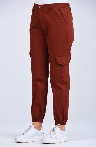 Pantalon Couleur brique 7506-10