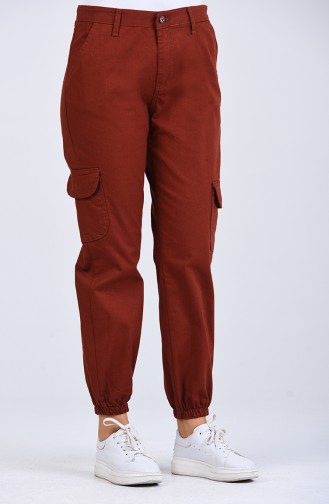 Pantalon Couleur brique 7506-10
