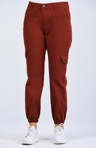 Pantalon Couleur brique 7506-10