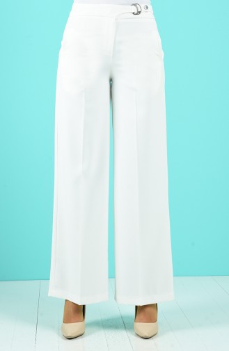 wide-leg Trousers with Pockets 3144-05 Light Gray 3144-05