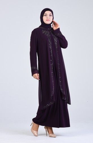 Lila Hijab-Abendkleider 4284-03