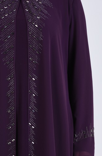 Purple Hijab Evening Dress 4284-03