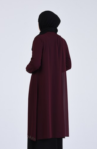 Weinrot Hijab-Abendkleider 4284-05