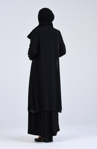 Schwarz Hijab-Abendkleider 4252-03