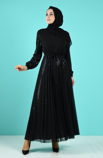 Black Hijab Evening Dress 9Y3959200-01
