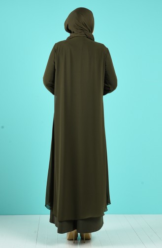Khaki İslamitische Avondjurk 1267-06