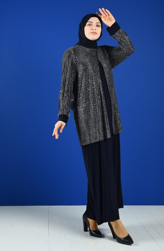 Habillé Hijab Bleu Marine 1315-02